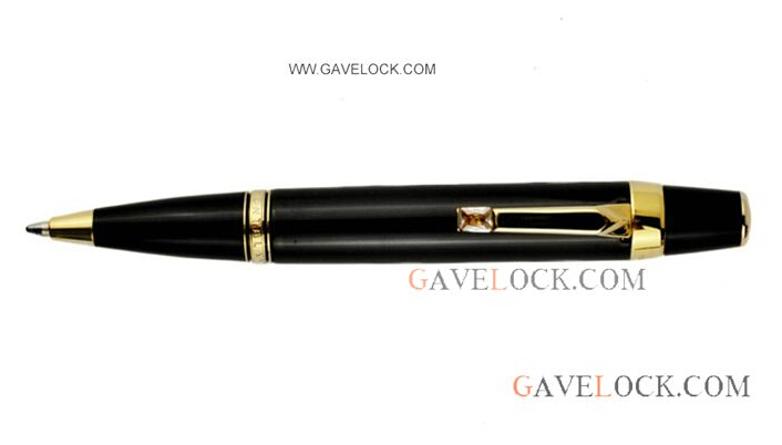 Black Mont blanc Boheme Ballpoint Pen Gold Clip with Diamond Black Mont blanc Boheme Ballpoint Pen Gold Clip with Diamond